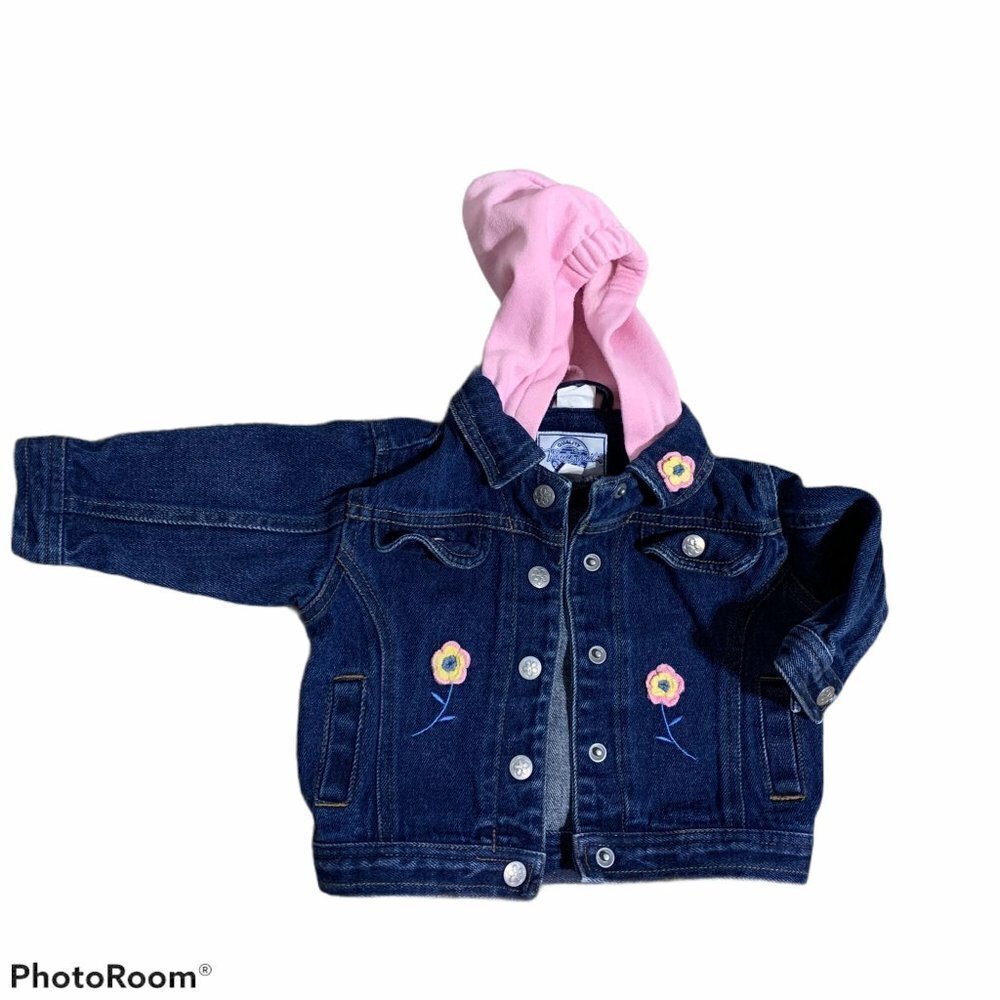 Windy Trail Baby Girl's Denim Hooded Jacket 12M